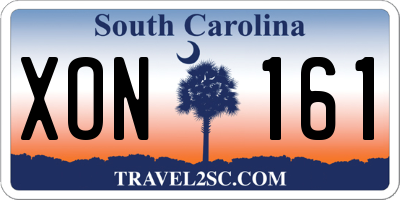 SC license plate XON161