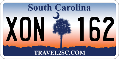 SC license plate XON162