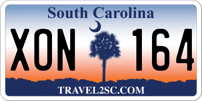 SC license plate XON164