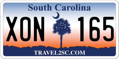 SC license plate XON165