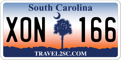 SC license plate XON166