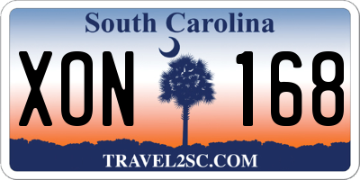SC license plate XON168