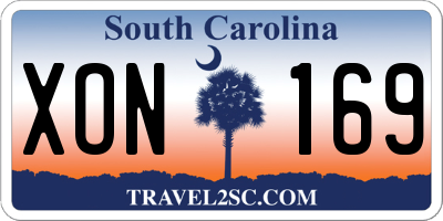 SC license plate XON169