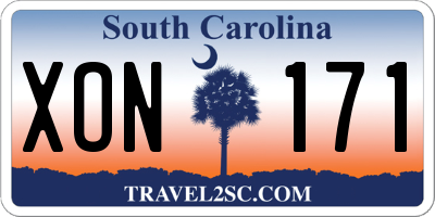 SC license plate XON171