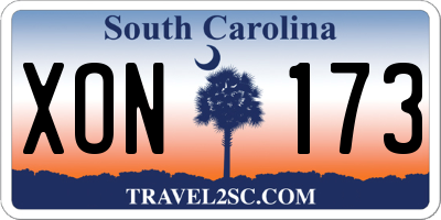 SC license plate XON173