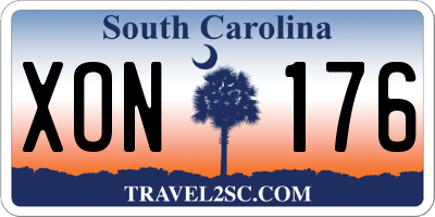 SC license plate XON176