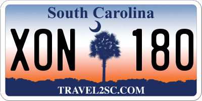 SC license plate XON180