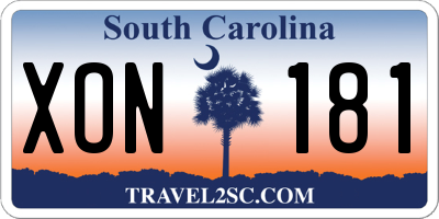 SC license plate XON181