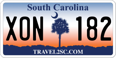 SC license plate XON182