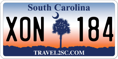 SC license plate XON184