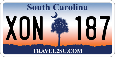 SC license plate XON187