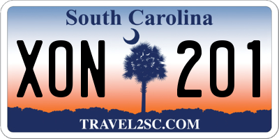 SC license plate XON201