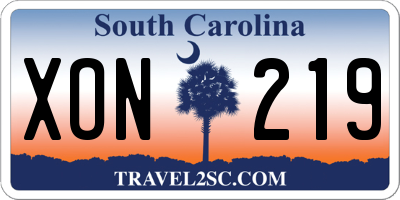 SC license plate XON219