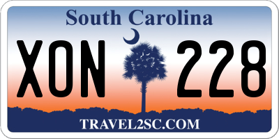 SC license plate XON228