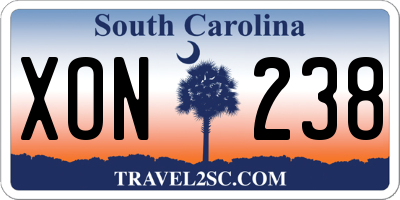 SC license plate XON238