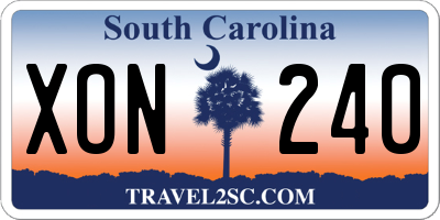 SC license plate XON240