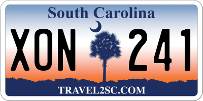SC license plate XON241