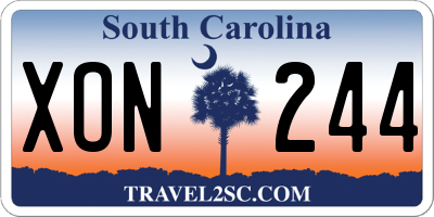 SC license plate XON244
