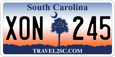 SC license plate XON245