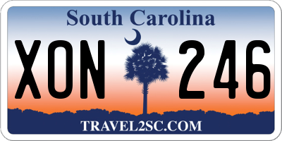 SC license plate XON246