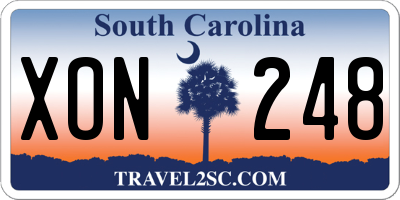 SC license plate XON248