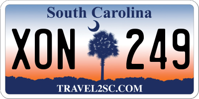 SC license plate XON249