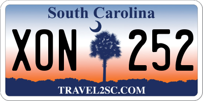 SC license plate XON252