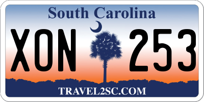 SC license plate XON253