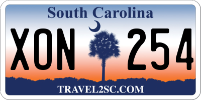 SC license plate XON254