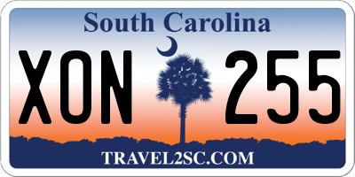 SC license plate XON255