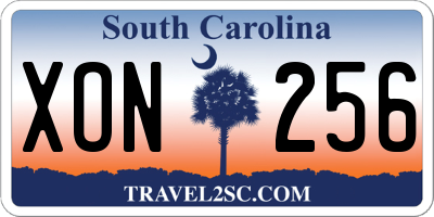 SC license plate XON256