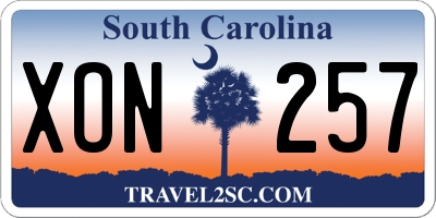 SC license plate XON257