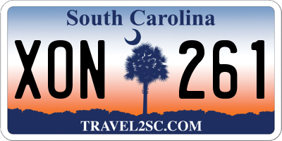 SC license plate XON261