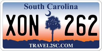 SC license plate XON262
