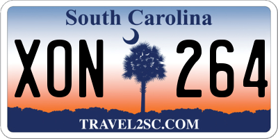 SC license plate XON264
