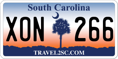 SC license plate XON266