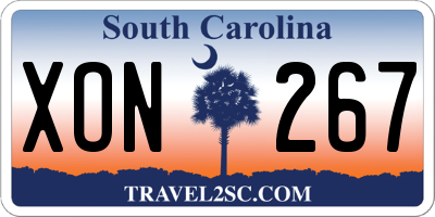 SC license plate XON267