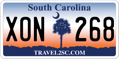 SC license plate XON268