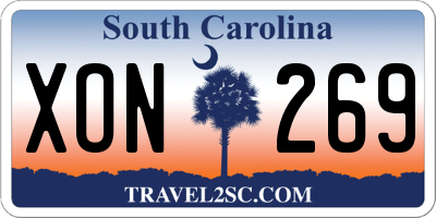 SC license plate XON269