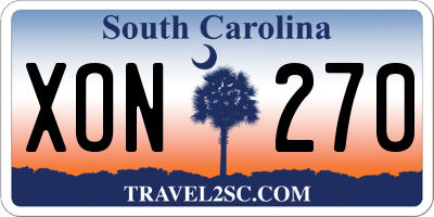 SC license plate XON270