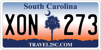SC license plate XON273