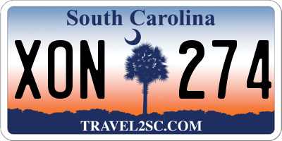 SC license plate XON274