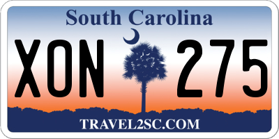 SC license plate XON275