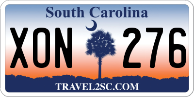 SC license plate XON276