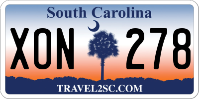 SC license plate XON278