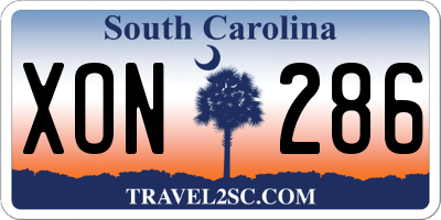 SC license plate XON286