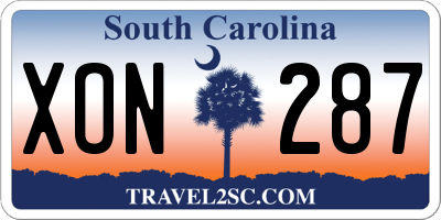 SC license plate XON287