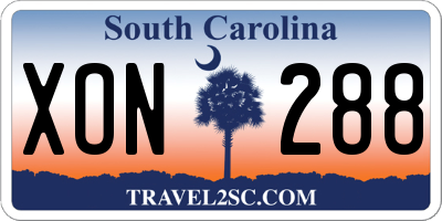 SC license plate XON288