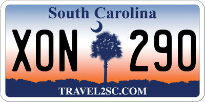 SC license plate XON290