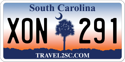 SC license plate XON291